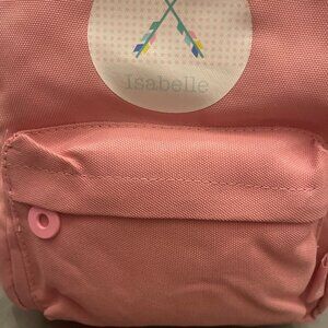 Stuck on You toddler personalized backpack with name "Isabelle"